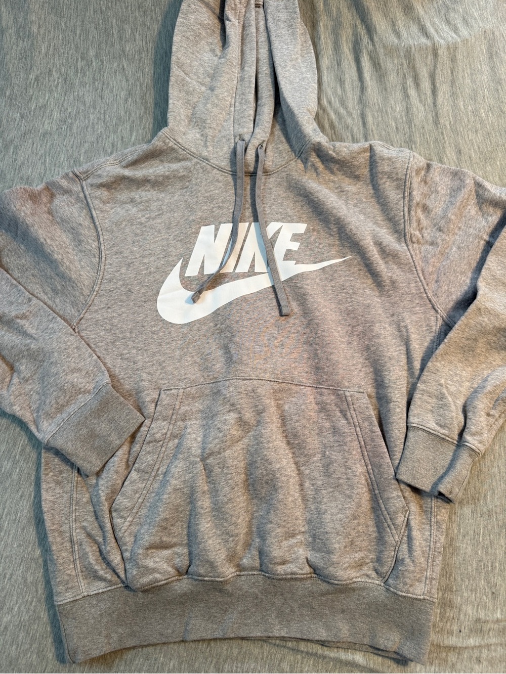 Nike Gray Hoodie with White Swoosh Logo